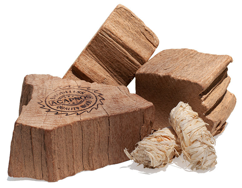 25 kg Acapnos® Premiumbrennholz getrommelt für Feuerschalen, Grills und Kaminöfen, 5cm Buchenscheite inkl. Öko-Grillanzünder